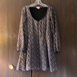 Bongo sheer, long sleeved sheer dress with black lining. Size 9